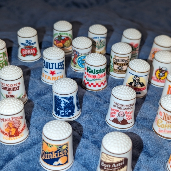 Collection Franklin Mint Vintage Advertising Thimbles Porcelain 1980 - Picture 3 of 8